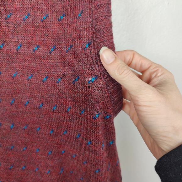 Vintage The‎ Fox JC Penney Vest Mens XL Red Blue Speckled Pullover Jumper - Picture 5 of 7